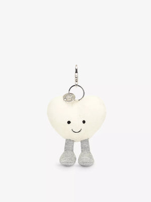 Amuseables Cream Heart Bag Charm One Size Jellycat