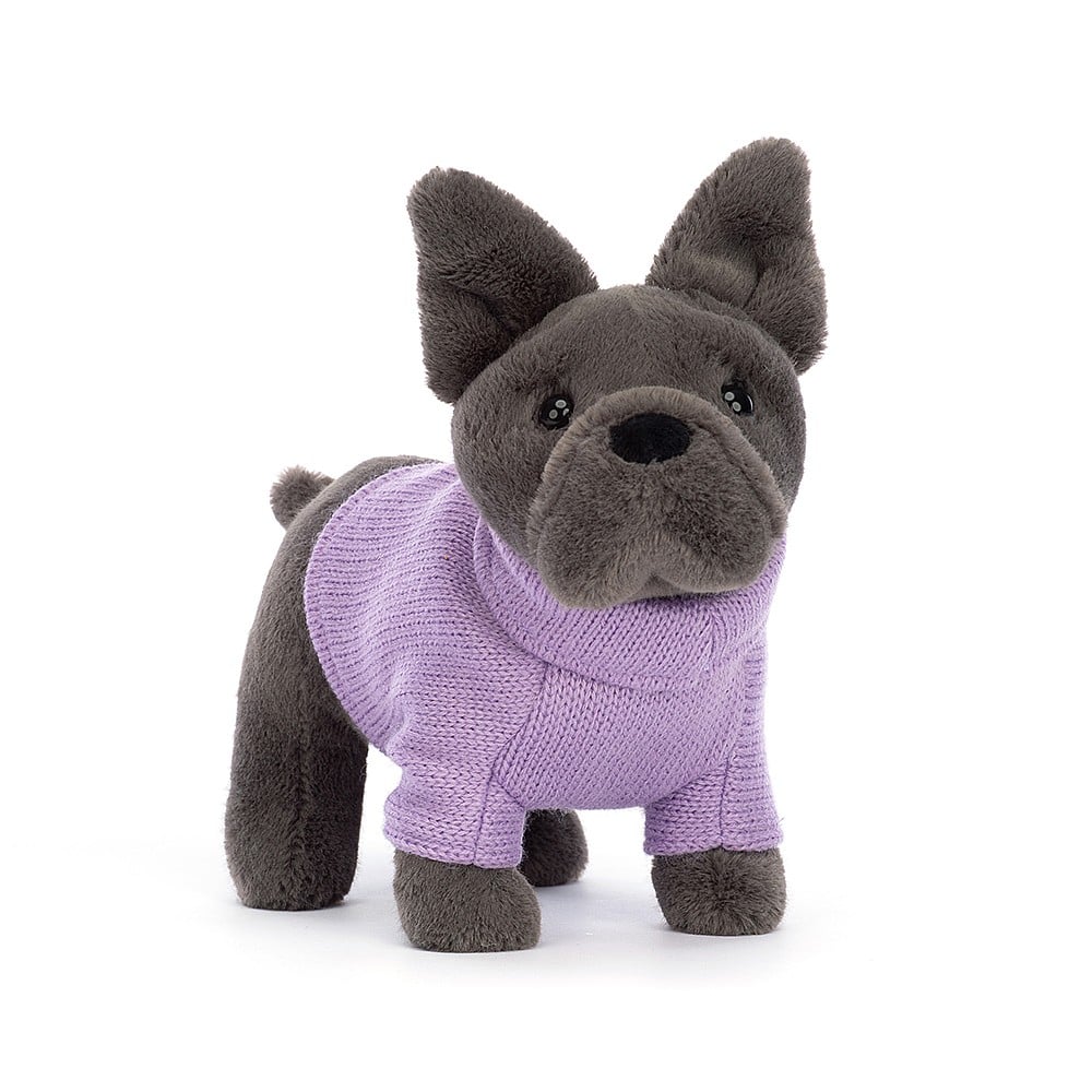 French Bulldog Sweater Purple One Size JELLYCAT