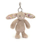 Blossom Beige Bunny 'Petal' Bag Charm One Size JELLYCAT