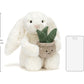 Cream Bunny with Plant One Size JELLYCAT