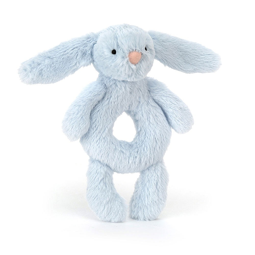 Bashful Blue Bunny Ring Ratlle One Size JELLYCAT