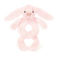 Bashful Pink Bunny Ring Ratlle One Size JELLYCAT