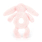 Bashful Pink Bunny Ring Ratlle One Size JELLYCAT