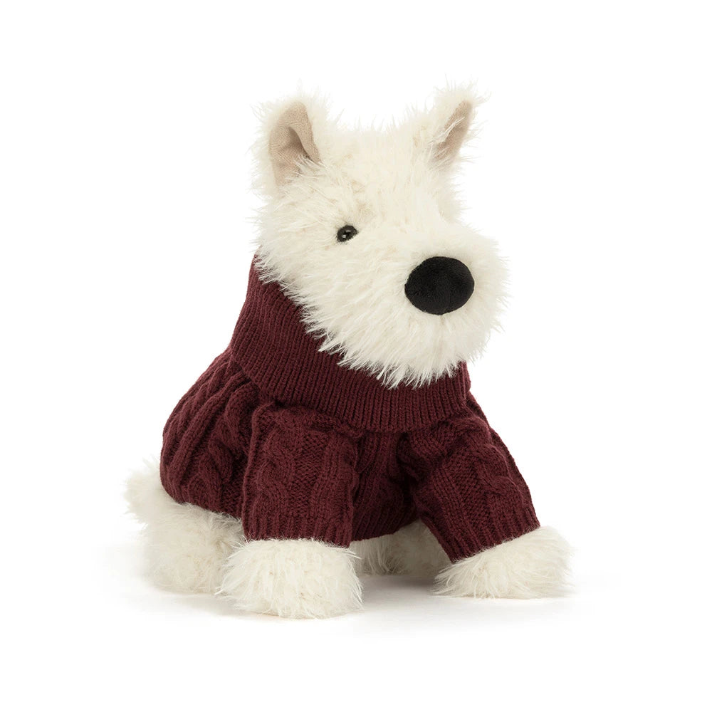 Munro Scottie Dog 'Winter Jumper' One Size JELLYCAT