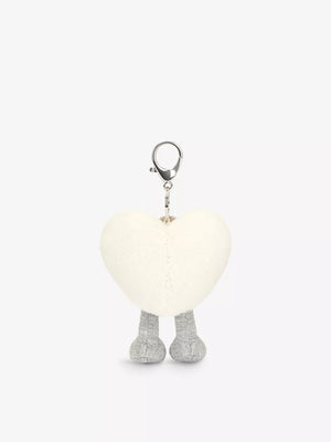 Amuseables Cream Heart Bag Charm One Size Jellycat