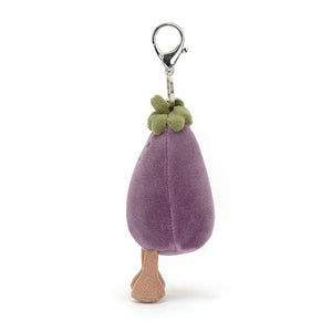 Vivacious Vegetable Aubergine Bag Charm One Size JELLYCAT