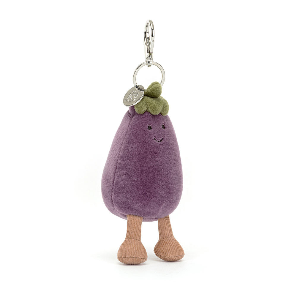 Vivacious Vegetable Aubergine Bag Charm One Size JELLYCAT