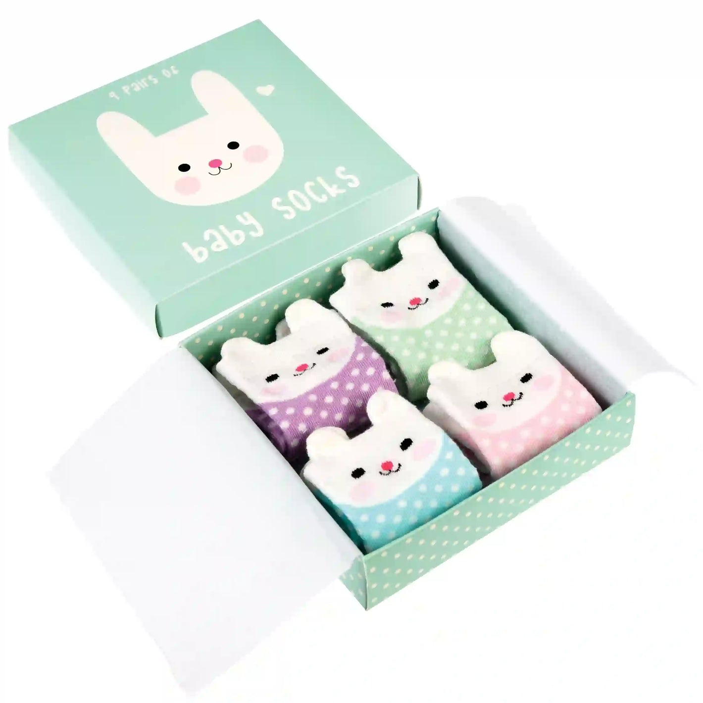 CHAUSSETTES BÉBÉ LAPIN (4 PAIRES)